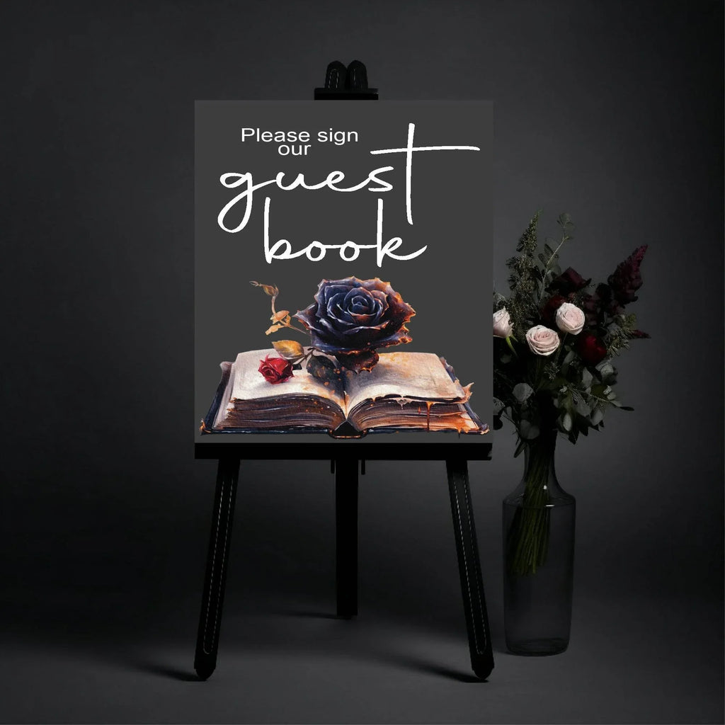 Gothic Guest Book Wedding Party Sign - Larosier Prints