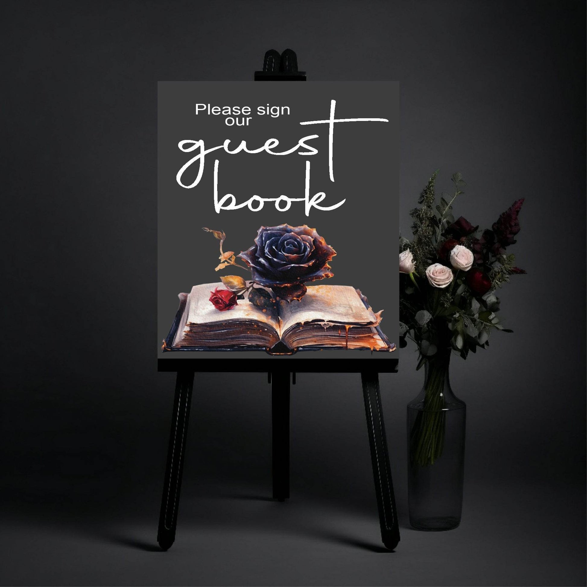 Gothic Guest Book Wedding Party Sign
