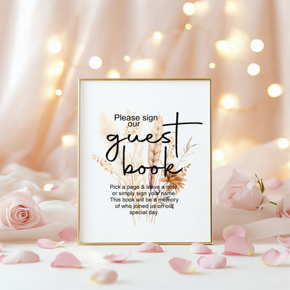 Boho Guest Book Wedding Sign