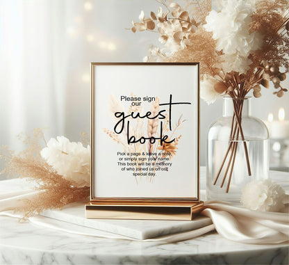 Boho Guest Book Wedding Sign