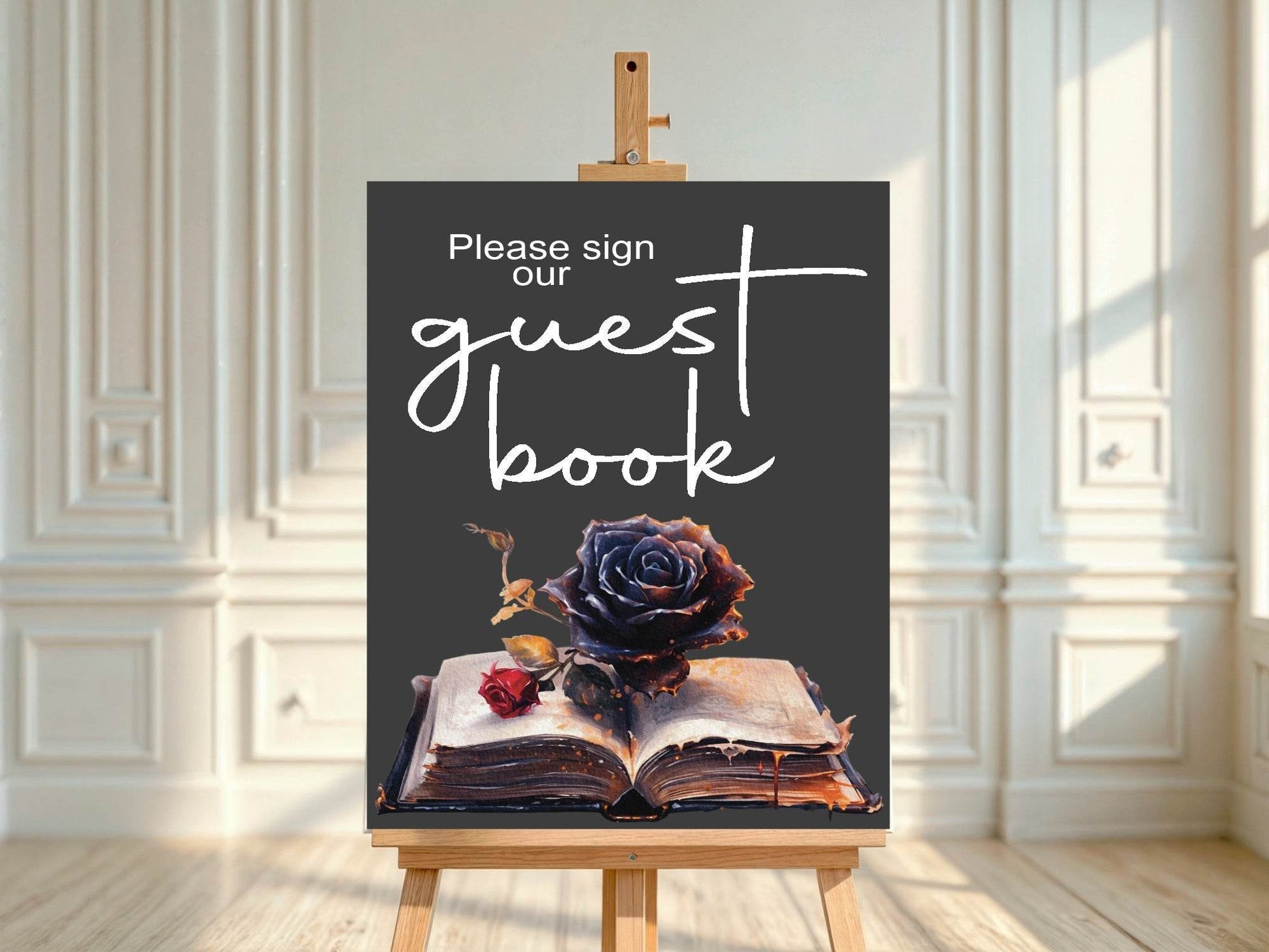 Gothic Guest Book Wedding Party Sign