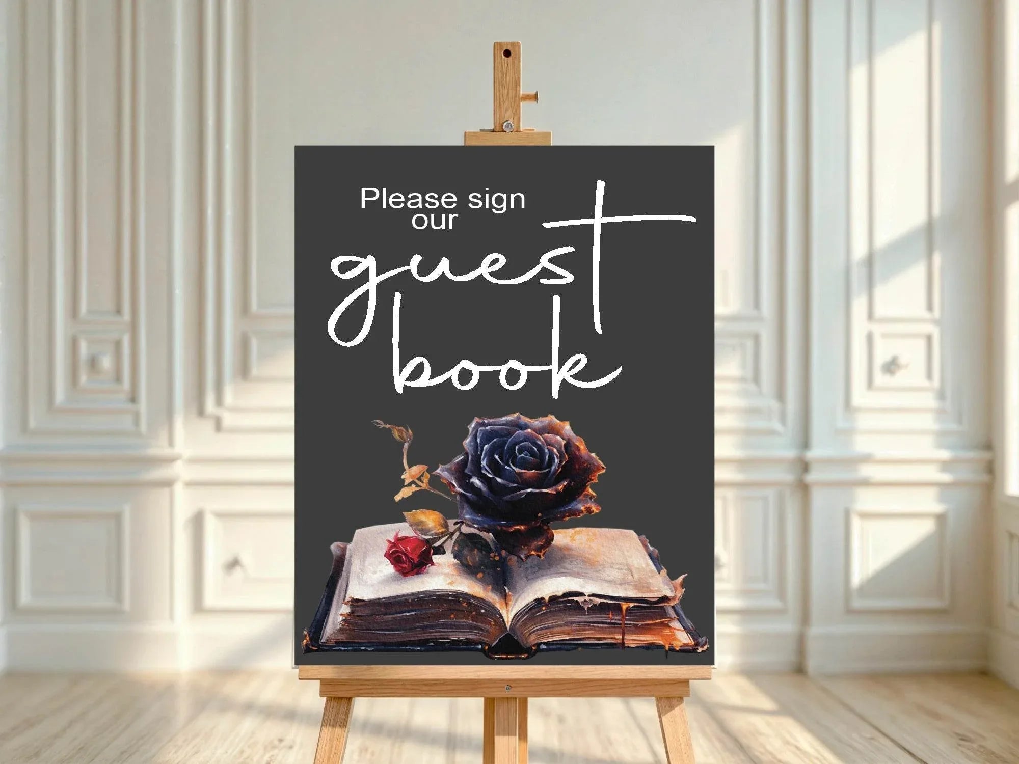 Gothic Guest Book Wedding Party Sign - Larosier Prints