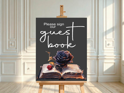 Gothic Guest Book Wedding Party Sign