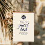 Celestial Swan wedding guest book sign detail