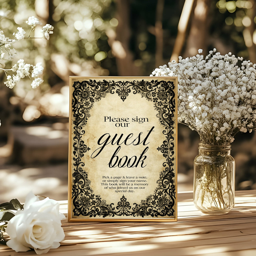 Black Lace Complete Wedding Signage Bundle