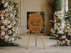 Moody Floral Wedding Menu Signs