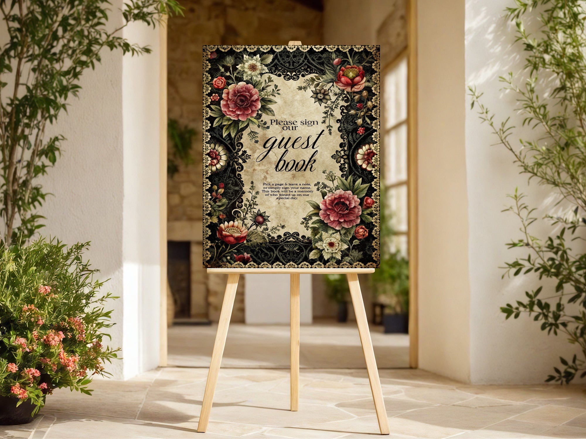 Gothic Floral Complete Wedding Signage Bundle