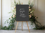 Minimalist Noir Engagement Welcome Sign | Personalised