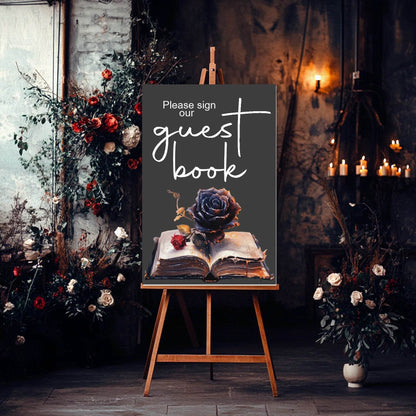 Gothic Guest Book Wedding Party Sign