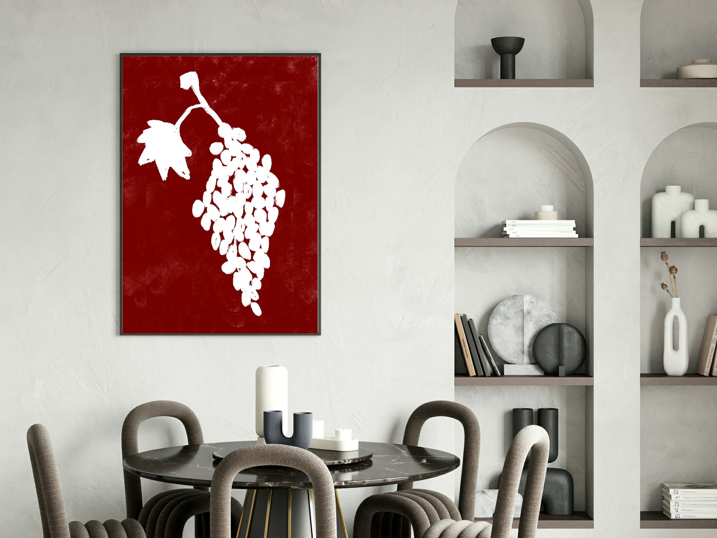 Abstract Grapes Print | Food Wall Art