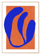 Abstract Orange & Blue Print | Monochrome Minimalist Wall Art - Larosier Prints