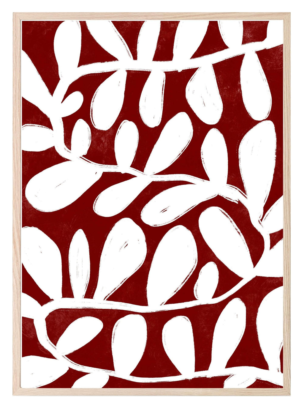 Abstract Burgundy Print | Monochrome Minimalist Wall Art - Larosier Prints