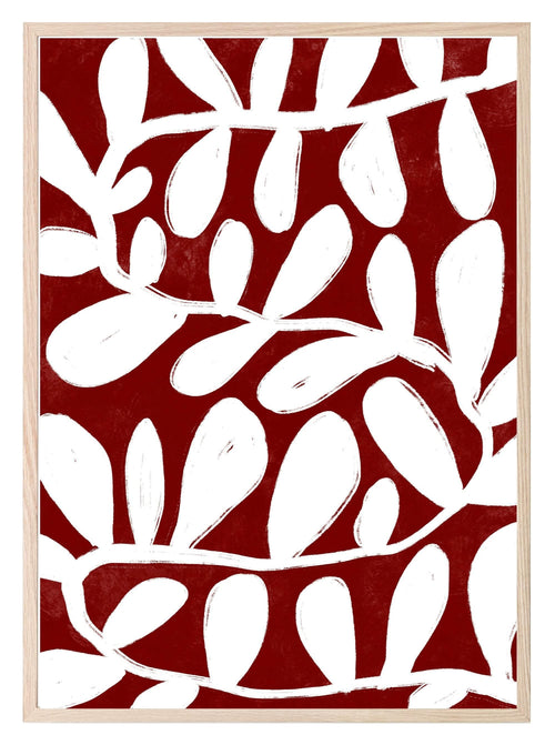 Abstract Burgundy Print | Monochrome Minimalist Wall Art - Larosier Prints