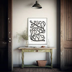 Abstract Black and Beige Print | Monochrome Minimalist Wall Art - Larosier Prints