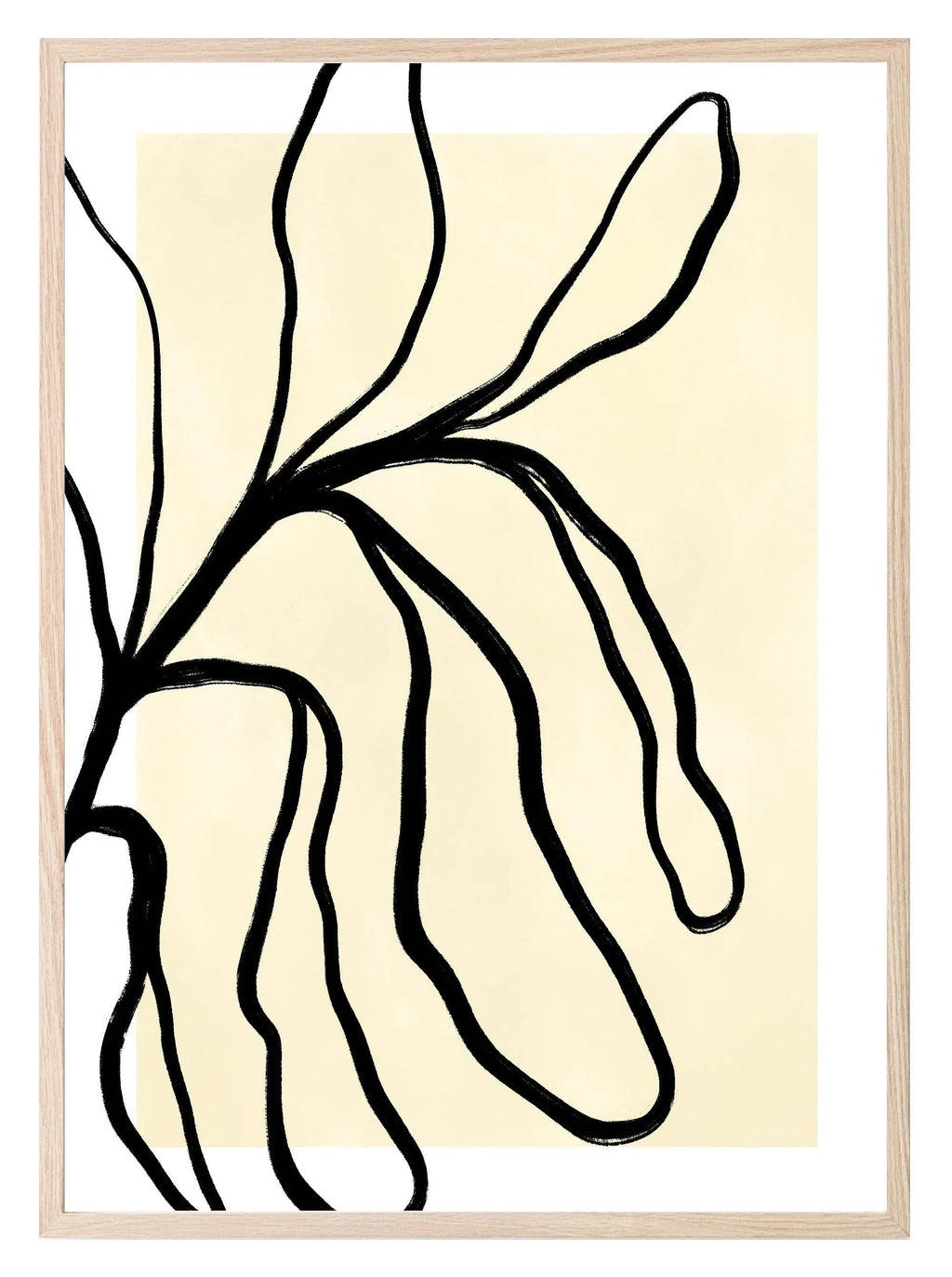 Abstract Black and Beige Print II | Monochrome Minimalist Wall Art - Larosier Prints