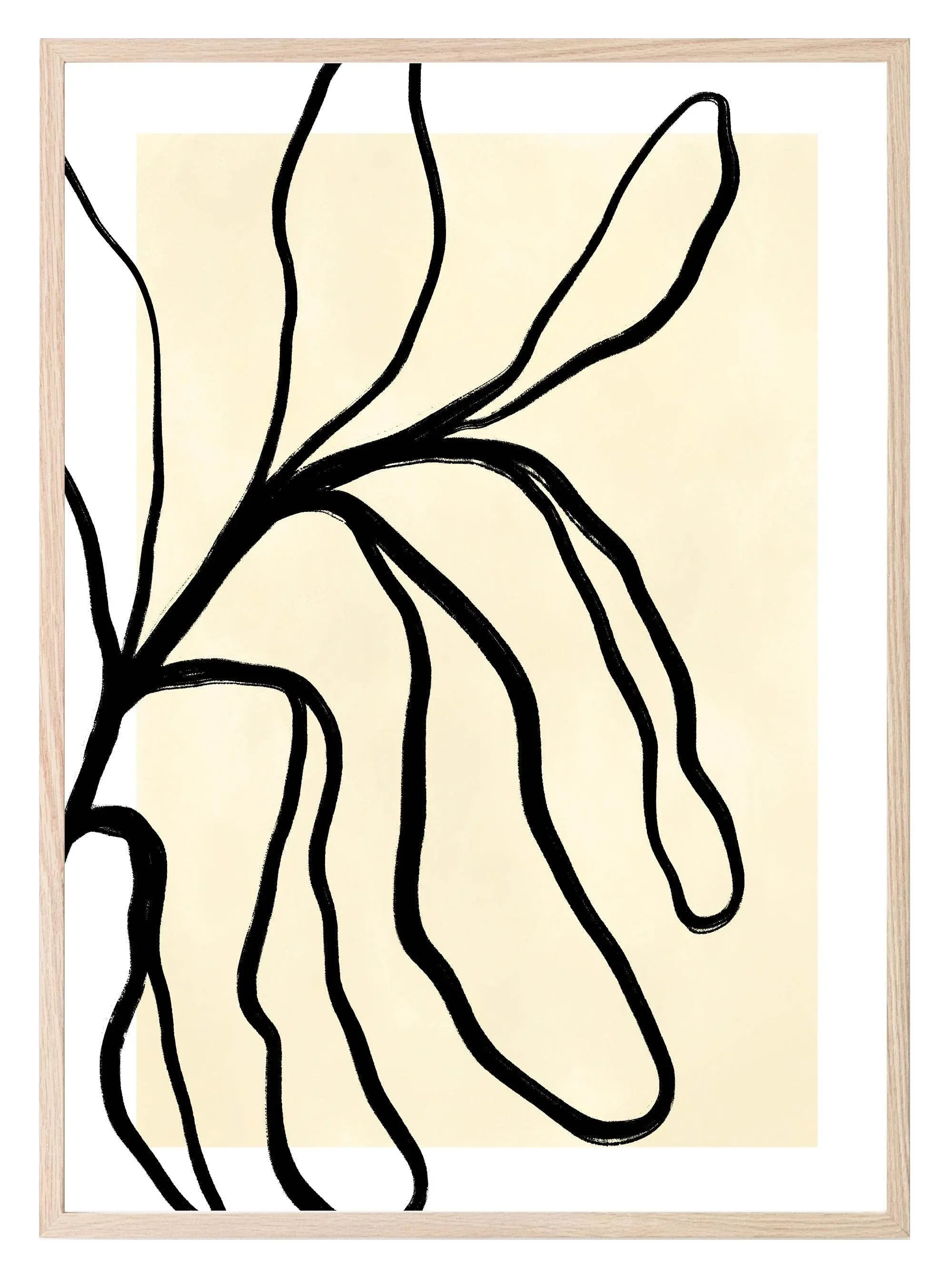 Abstract Black and Beige Print II | Monochrome Minimalist Wall Art - Larosier Prints