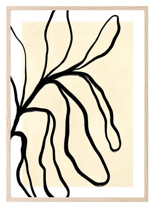 Abstract Black and Beige Print II | Monochrome Minimalist Wall Art - Larosier Prints