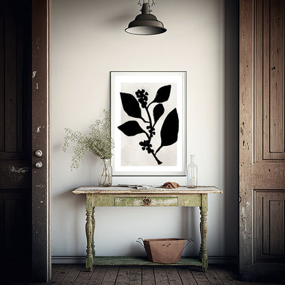 Abstract Black and Beige Print III | Monochrome Minimalist Wall Art