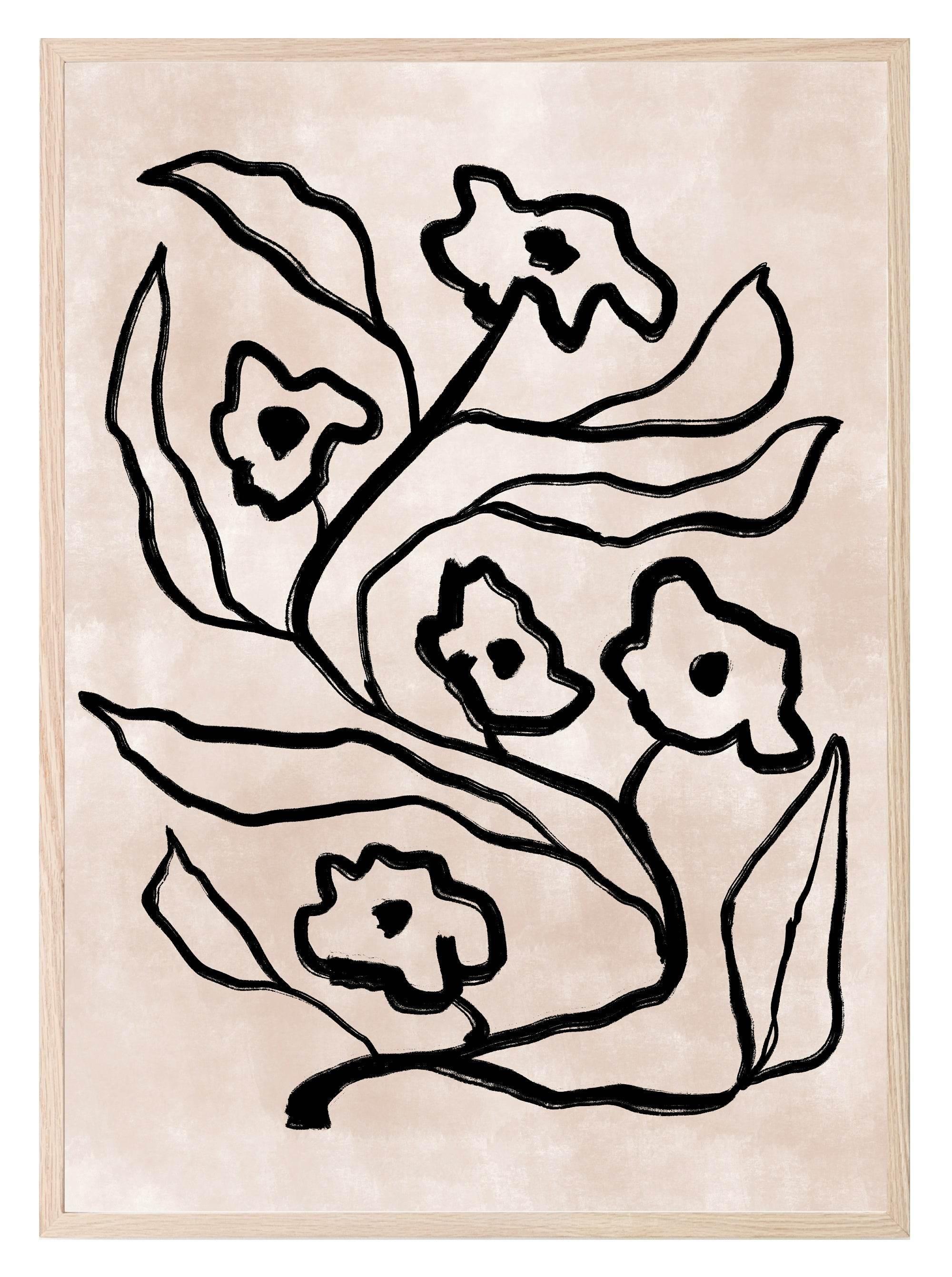 Abstract Black and Beige Print IV | Monochrome Minimalist Wall Art - Larosier Prints