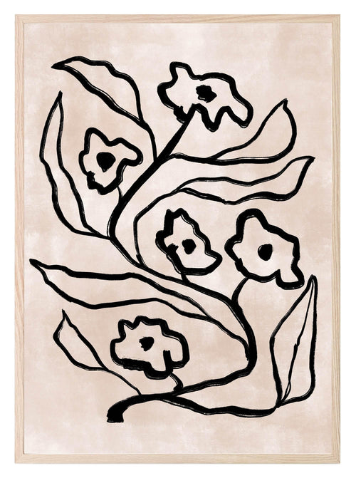 Abstract Black and Beige Print IV | Monochrome Minimalist Wall Art - Larosier Prints