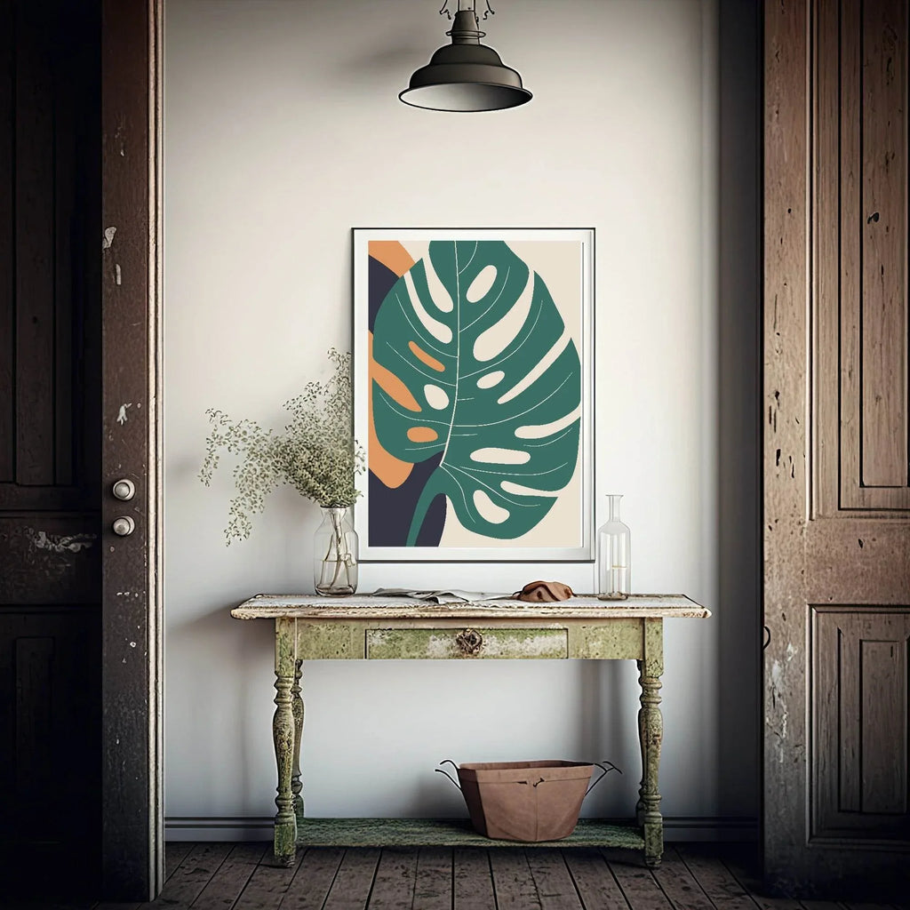 Monstera Leaf Print | Abstract Wall Art - Larosier Prints