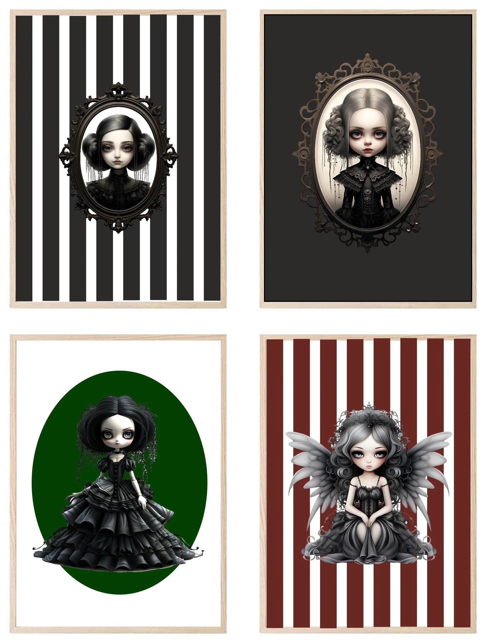 Gothic Dolls Prints | Spooky Wall Art - Larosier Prints