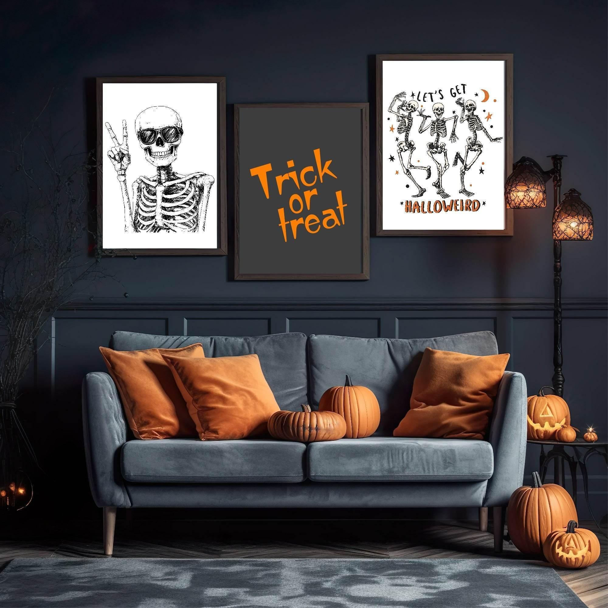 Halloweird Skeleton Print | Fun Halloween Wall Art - Larosier Prints
