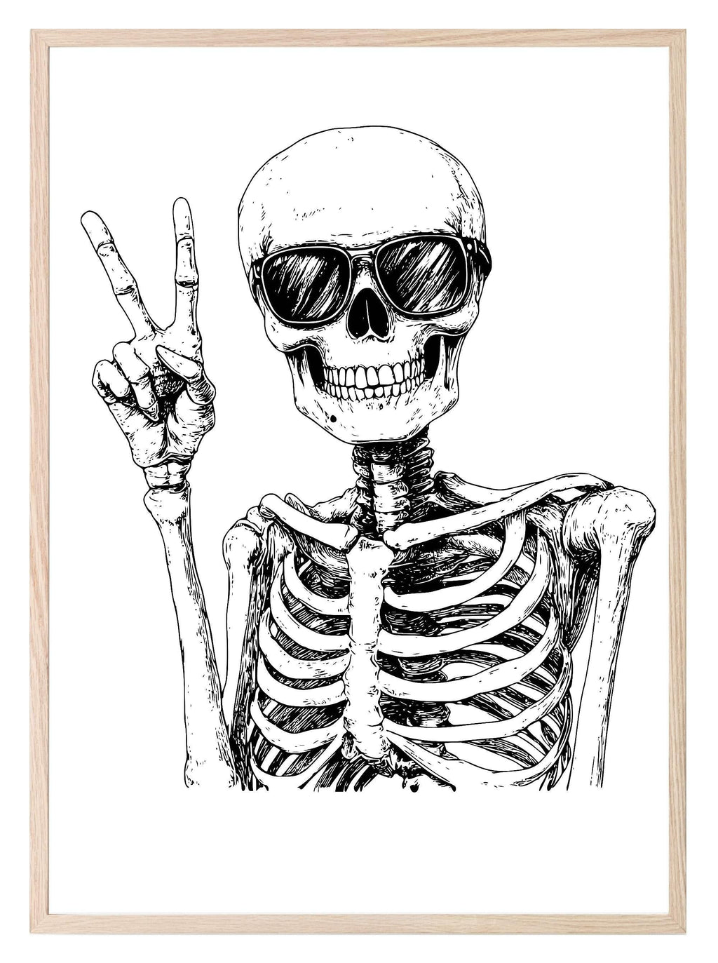 Peaceful Skeleton Print | Spooky Wall Art - Larosier Prints