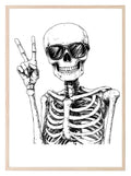 Peaceful Skeleton Print | Spooky Wall Art - Larosier Prints