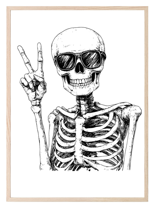 Peaceful Skeleton Print | Spooky Wall Art