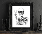 Peaceful Skeleton Print | Spooky Wall Art - Larosier Prints