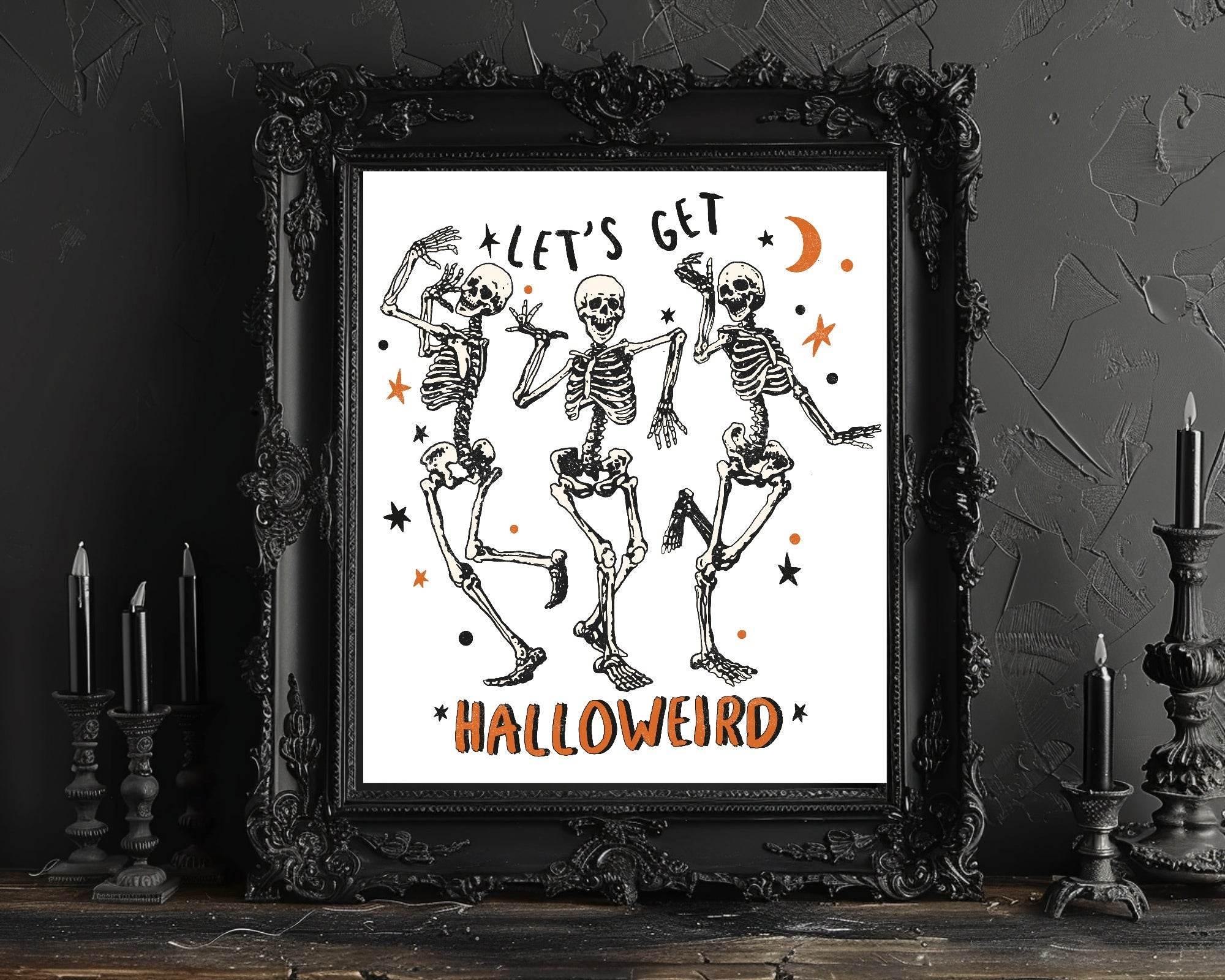 Halloweird Skeleton Print | Fun Halloween Wall Art - Larosier Prints