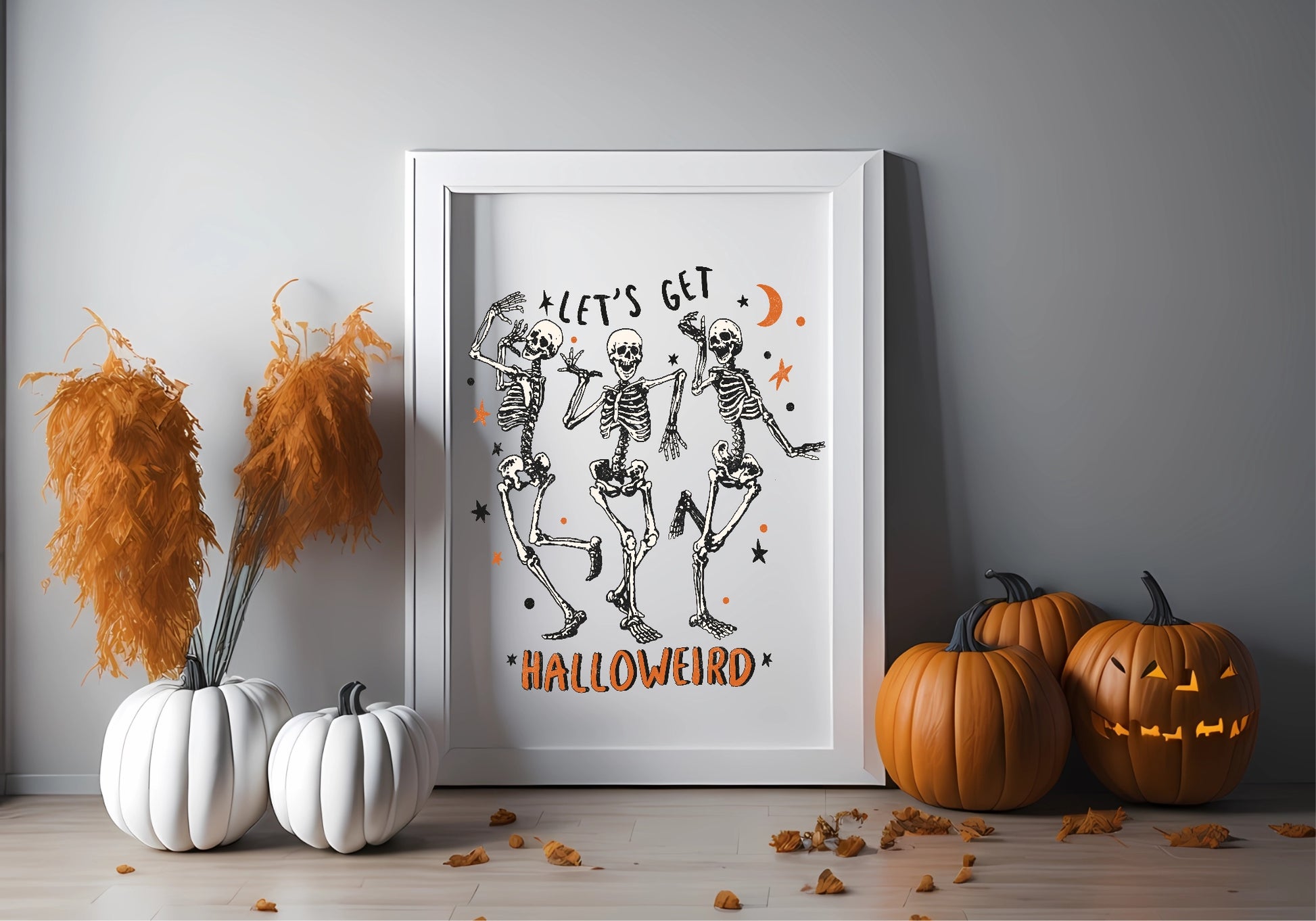 Halloweird Skeleton Print | Fun Halloween Wall Art