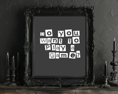 Do You Want To Play A Game Print | Saw Wall Art