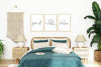 Set Of 3 Sweet Dreams Prints | Over the Bed | Bedroom Wall Art - Larosier Prints