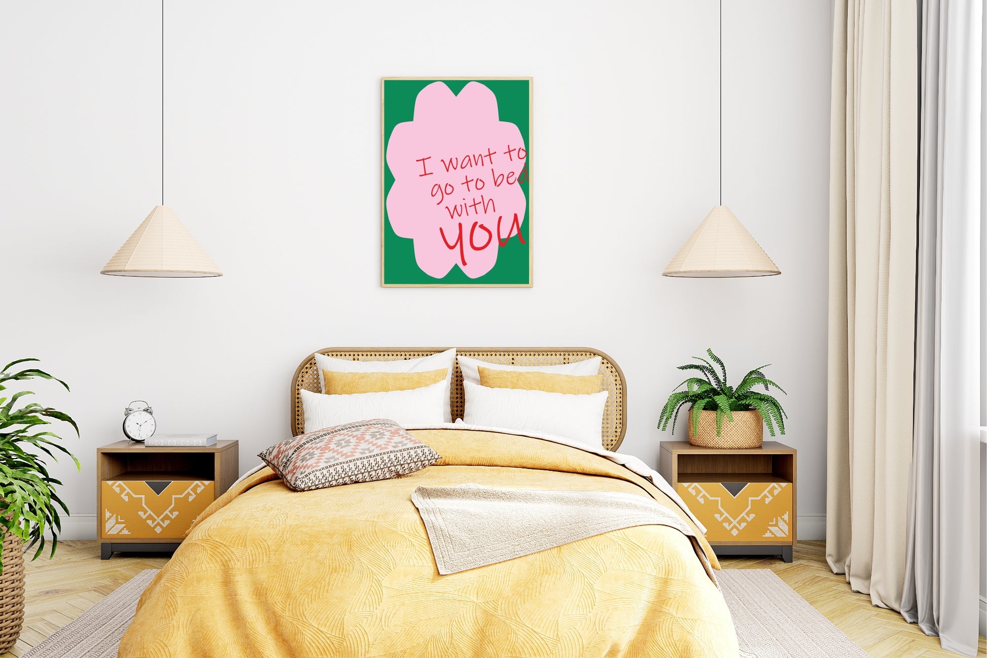 I Want To Go To Bed With You Print | Bedroom Wall Art