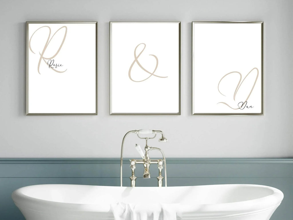 Personalised Set Of 3 Name Prints | Couple Wall Art - Larosier Prints