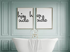 Set of 2 His Side Her Side Prints | Couple Wall Art - Larosier Prints