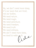 We Don't Need More Sleep Print | Bedroom Wall Art - Larosier Prints