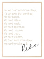 We Don't Need More Sleep Print | Bedroom Wall Art - Larosier Prints