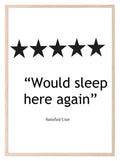 Would Sleep Here Again Print | Bedroom Wall Art - Larosier Prints