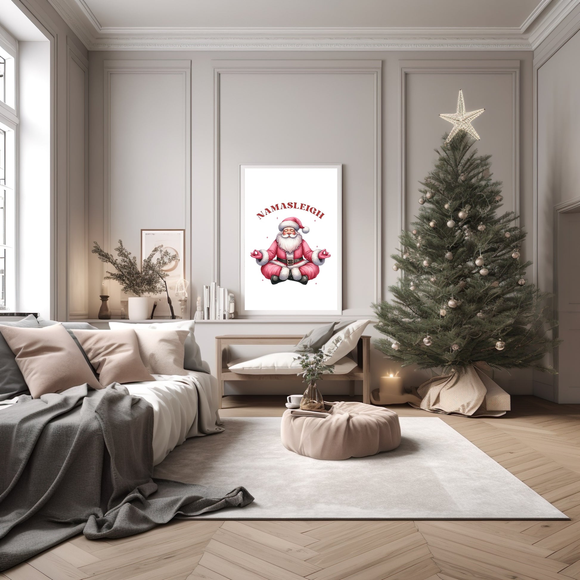 Namasleigh Santa Print | Christmas Wall Art