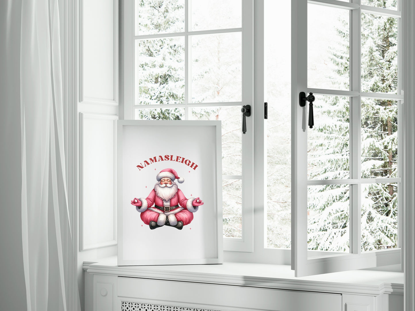 Namasleigh Santa Print | Christmas Wall Art