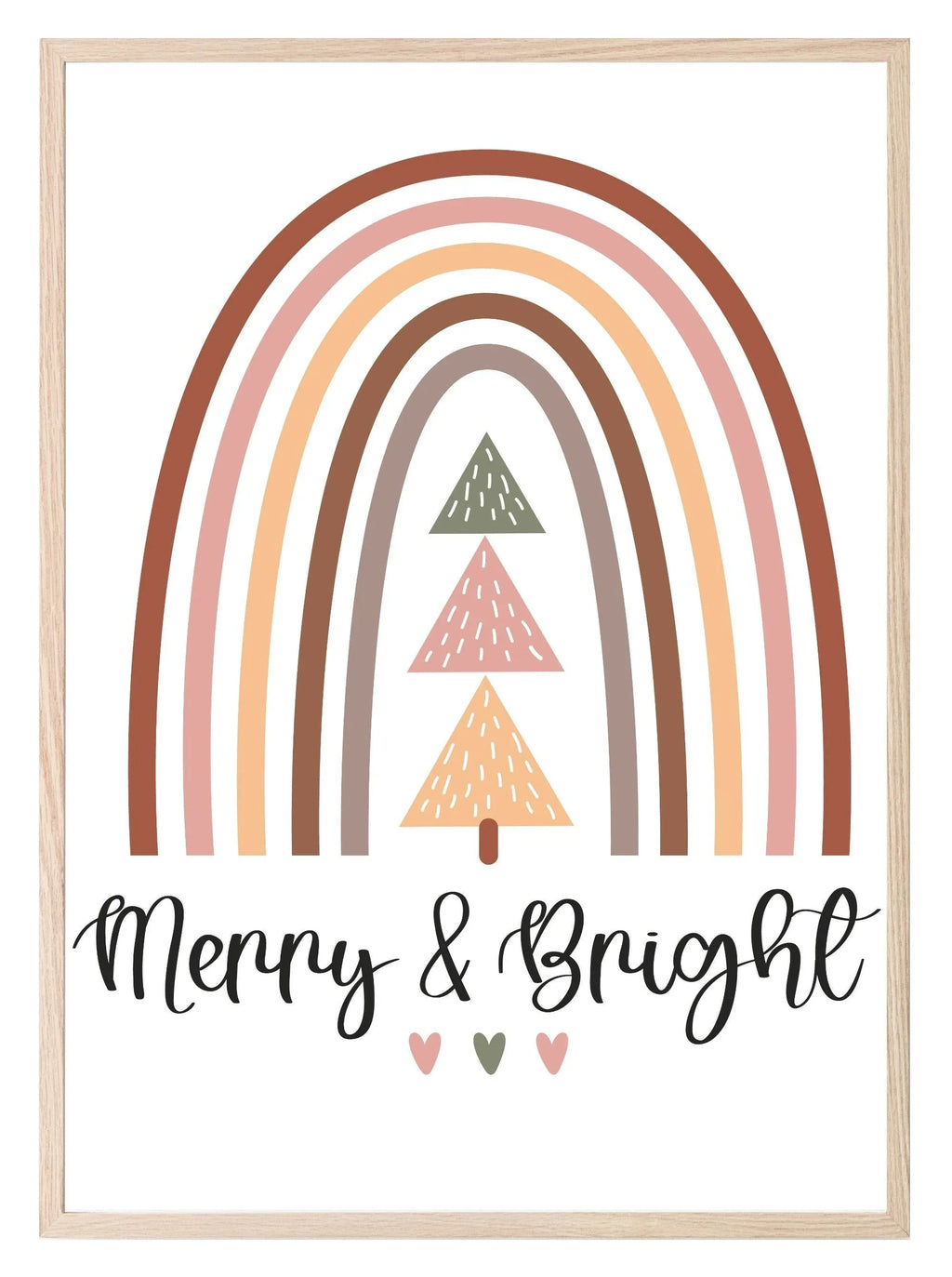 Merry & Bright Print | Christmas Art - Larosier Prints