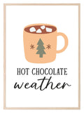 Hot Chocolate Weather Print | Christmas Art - Larosier Prints