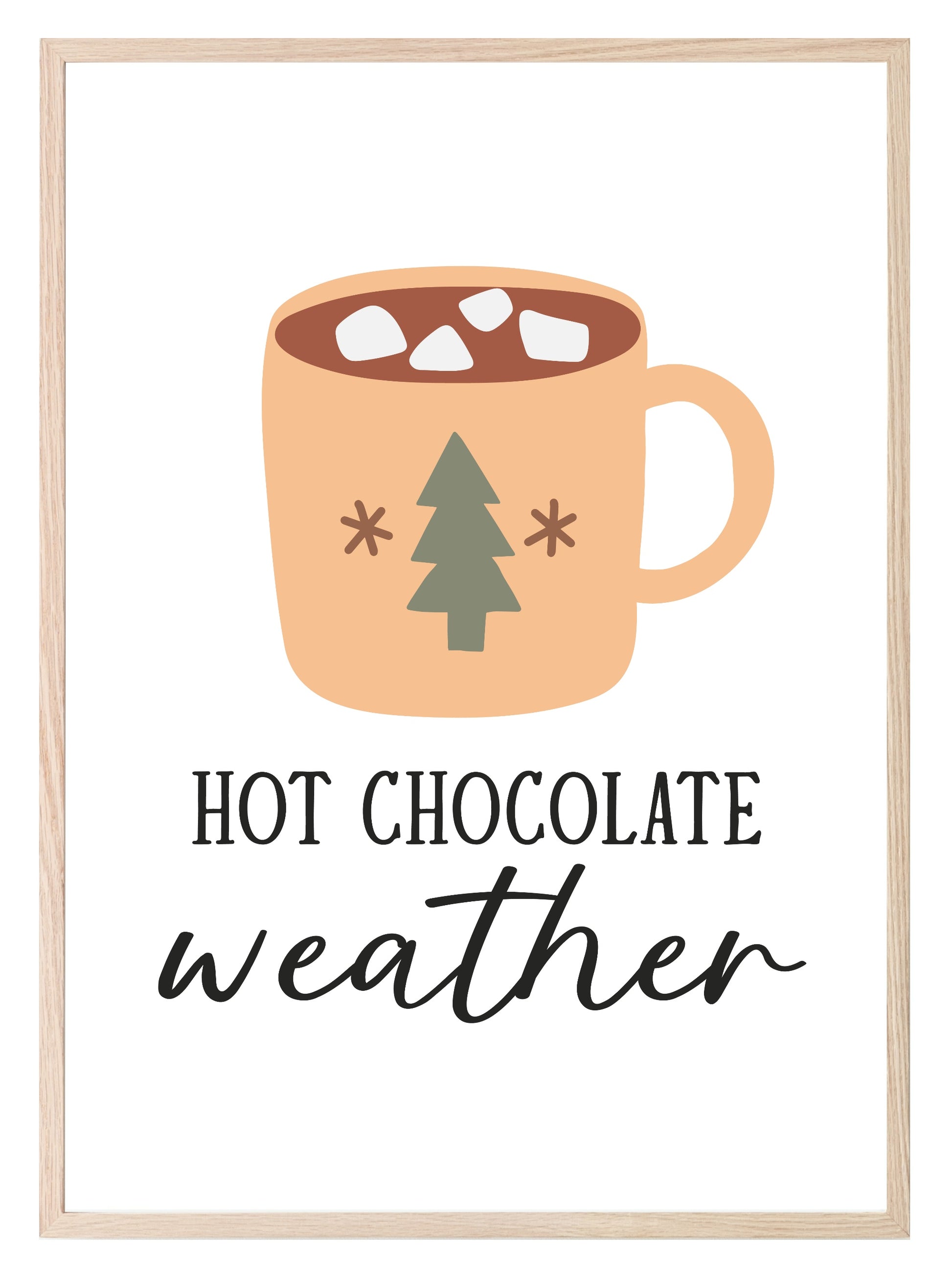 Hot Chocolate Weather Print | Christmas Art