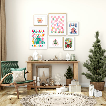 Joy Hope Love Peace Print | Christmas Tree | Christmas Art