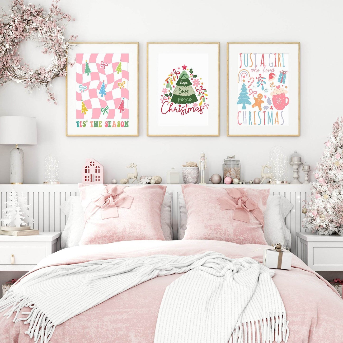 Joy Hope Love Peace Print | Christmas Tree | Christmas Art