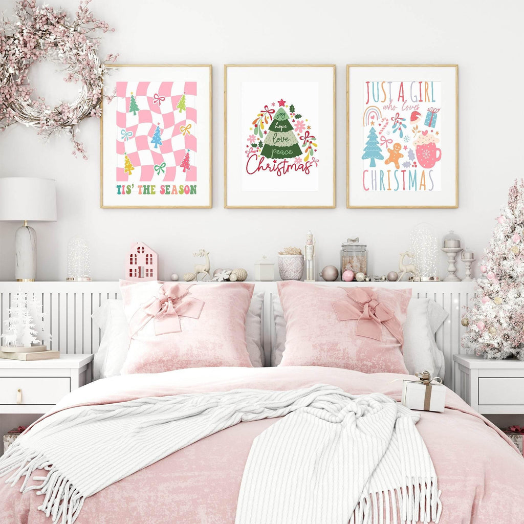 Tis The Season Print | Pink | Christmas Art - Larosier Prints