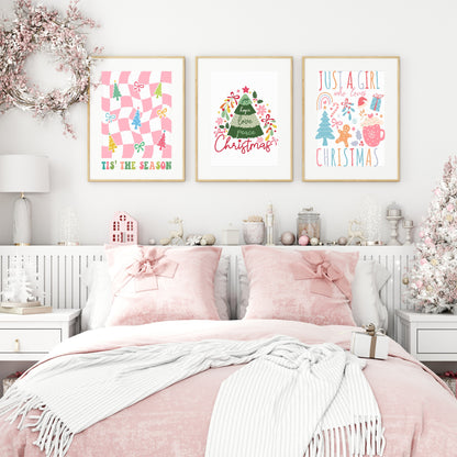 Tis The Season Print | Pink | Christmas Art